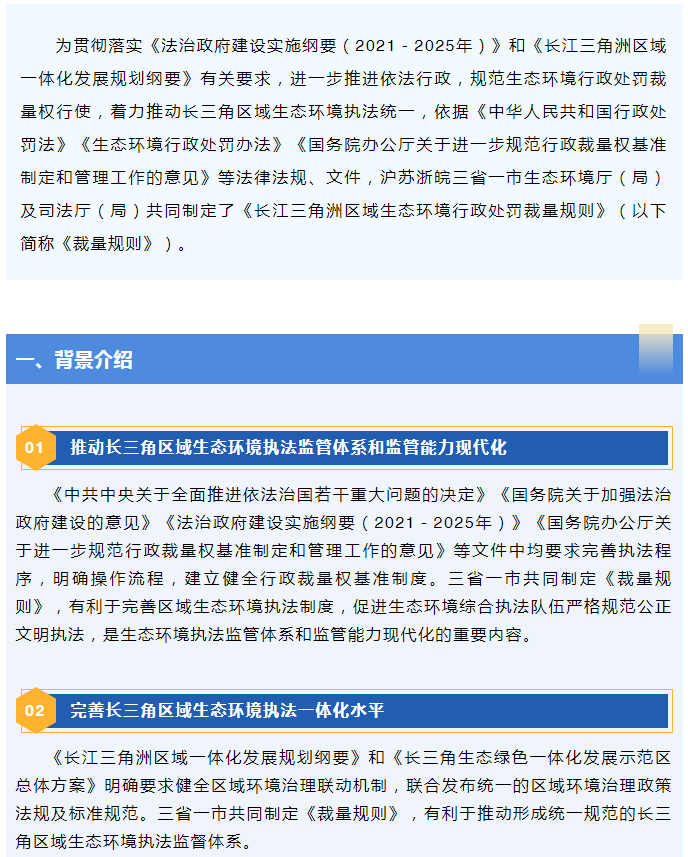 美麗長三角 | 滬蘇浙皖生態(tài)環(huán)境、司法部門聯(lián)合制定生態(tài)環(huán)境行政處罰裁量規(guī)則